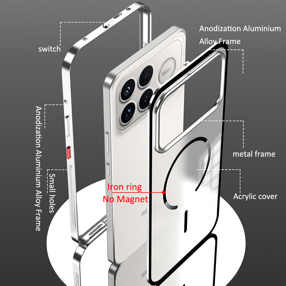 Metal Bumper Aluminum Frame Case - 耐衝撃保護ケース POCO F8 ウルトラプロテクターシェルアルミニウム合金メタルフレームバンパー + アクリルバック