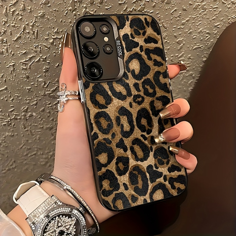 Matte Hard Pc Back Case - ファッションレオパード柄ハードフォンケース Samsung Galaxy S25 Ultraケース Samsung