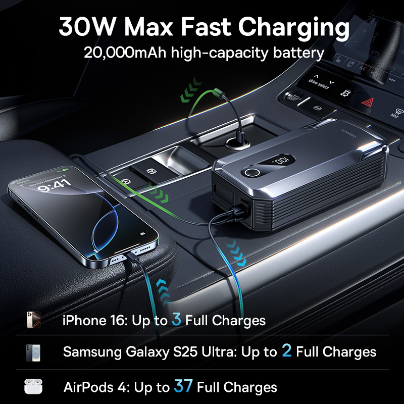 Baseus 2000A ジャンプスターター 緊急パワーバン - Power Banks のレビューと価格