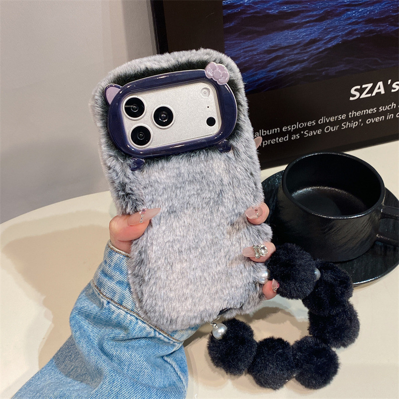 高級感のある無地のファー素材のプラッシュフォンケース iPh - Phone Cases のレビューと価格