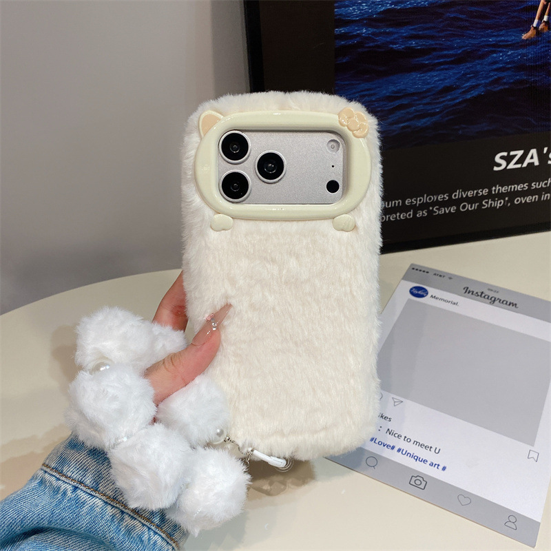 高級感のある無地のファー素材のプラッシュフォンケース iPh - Phone Cases のレビューと価格