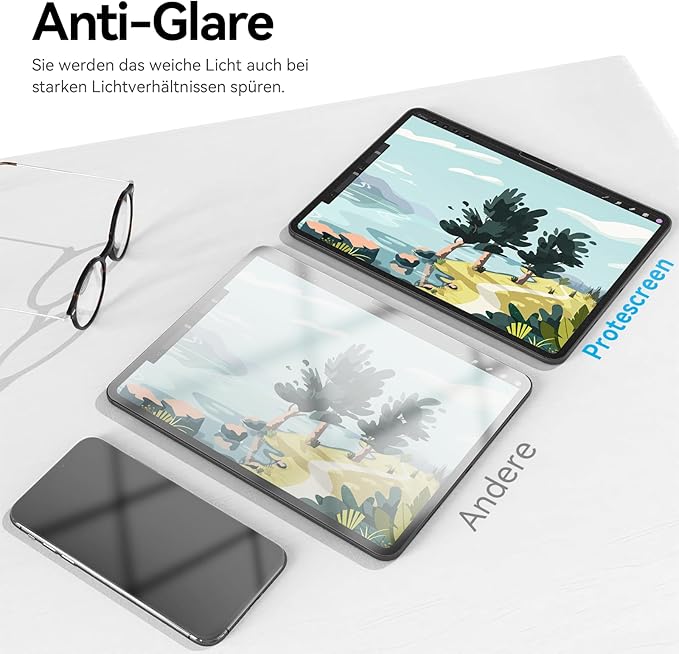 2枚入り マット紙のようなフィルム iPad Pro 13イ - Matte Anti Glare Screen Protector のレビューと価格