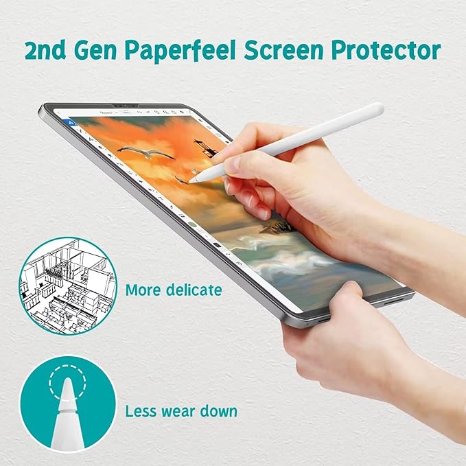 2枚入り マット紙のようなフィルム iPad Pro 13イ - Matte Anti Glare Screen Protector のレビューと価格
